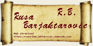 Rusa Barjaktarović vizit kartica